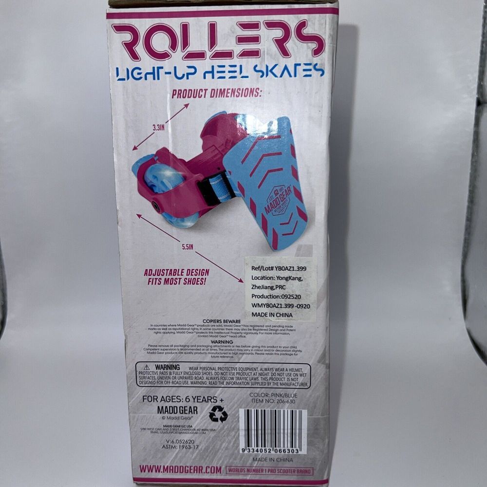 Madd Gear Rollers Light-up Heel Skates Brand New Glow & Roll 6+ Max. Weight110# - Picture 5 of 8